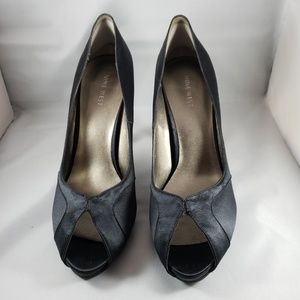 Nine West Satin Peep Toe Pump